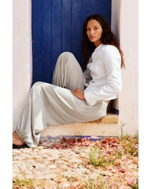 Pantalon Bouffant Satiné Pull&Bear en coloris Blue