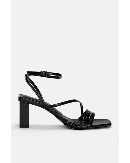 Pull&Bear White High-Heel Strappy Sandals