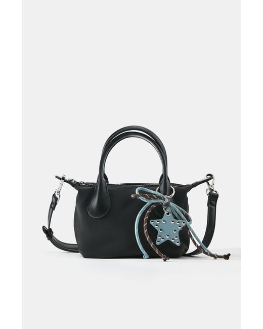 Pull&Bear Black Embellished Nylon Crossbody Bag