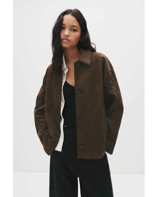 Pull&Bear Brown Faux Suede Jacket