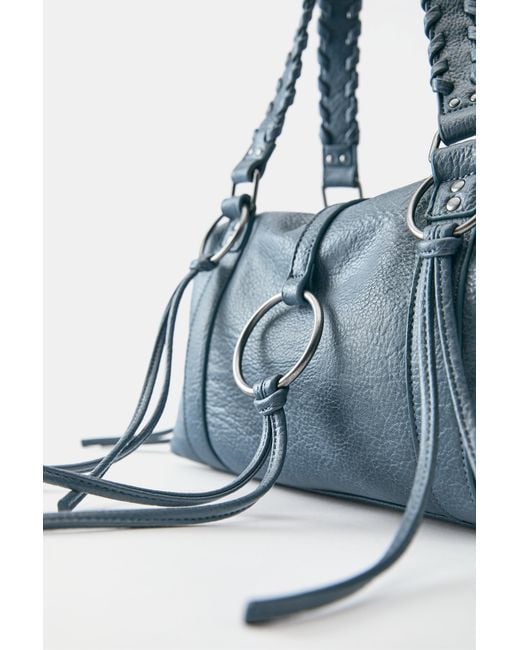 Pull&Bear Blue Shoulder Bag With Ring Detail