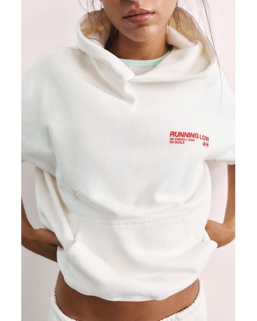 Sweat À Capuche Graphique Running Pull&Bear en coloris White