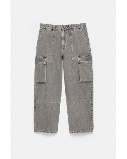 Pull&Bear White Baggy Cargo Jeans for men