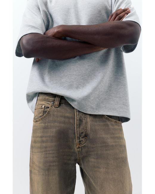 Pull&Bear Gray Regular Straight-Leg Jeans for men
