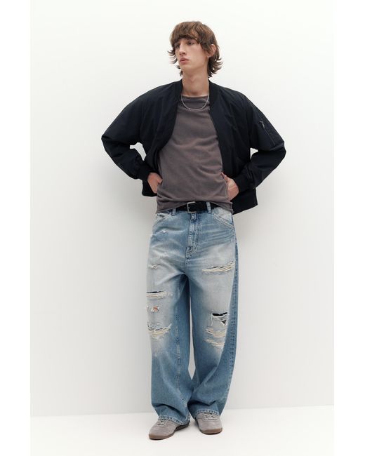 Pull&Bear Blue Lightweight Bomber Jacket for men