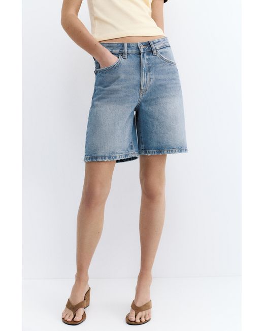 Pull&Bear Blue Denim Bermuda Shorts