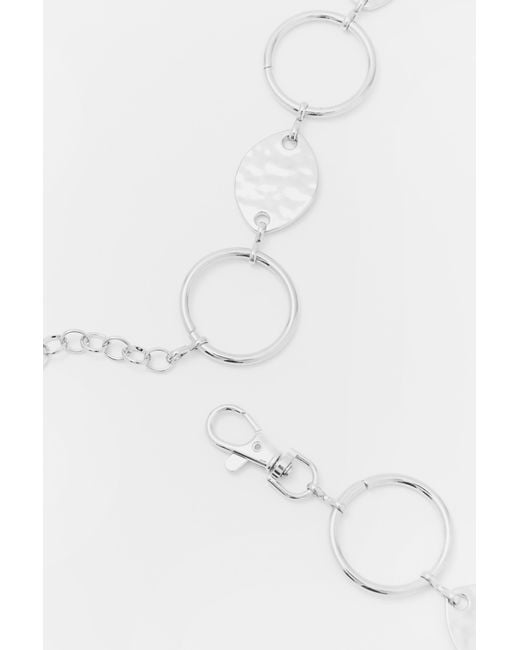 Pull&Bear White Metallic Circles Belt
