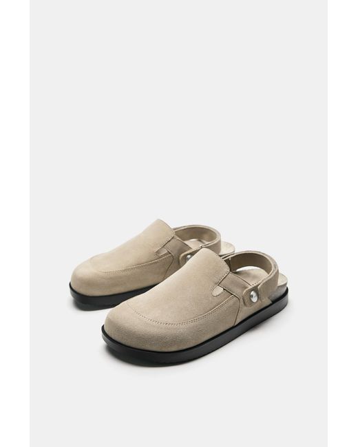 Pull&Bear Clogs Mit Lederriemen Stwd in White für Herren