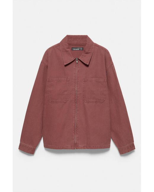 Pull&Bear Overshirt Met Rits in het Brown voor heren