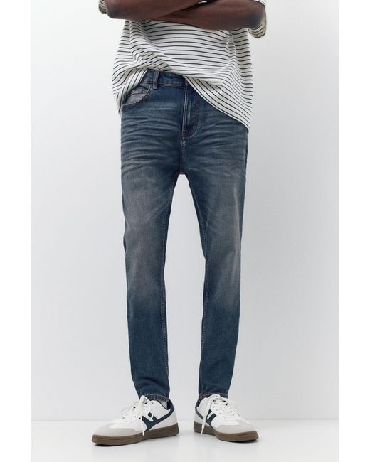 Pull&Bear Black Washed Carrot-Fit Jeans for men
