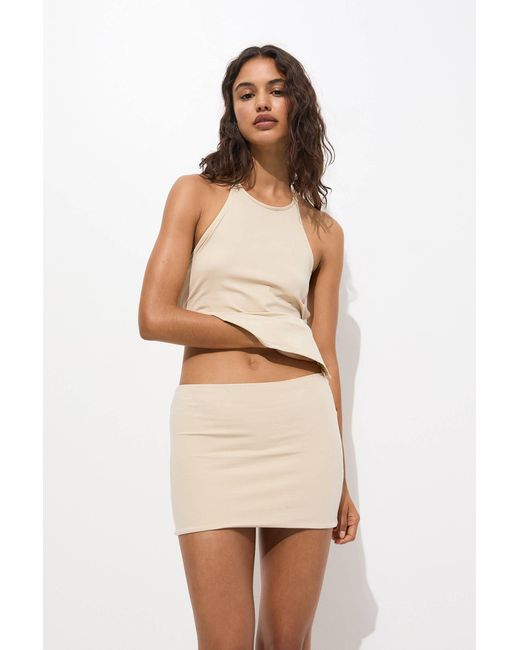 Pull&Bear Natural Polyamide Mini Skirt