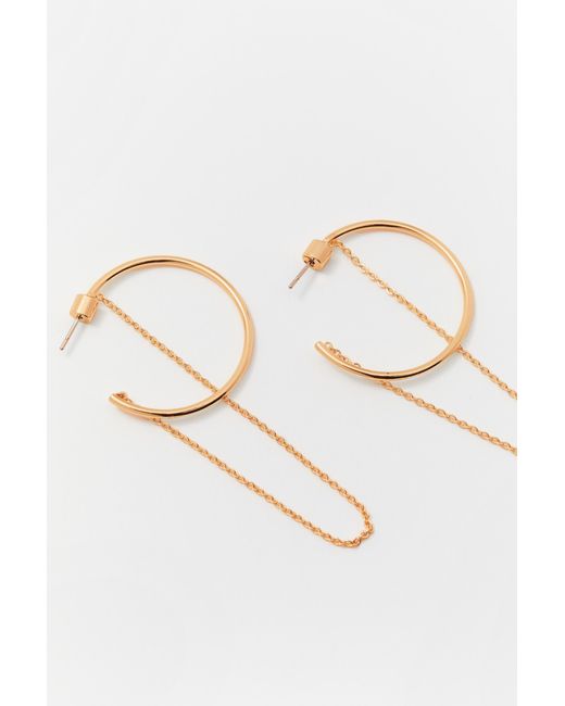 Pull&Bear White Chain Hoop Earrings
