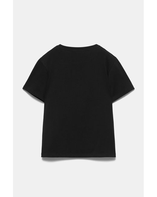 Pull&Bear T-Shirt Met Korte Mouw Van 100% Katoen in het Black