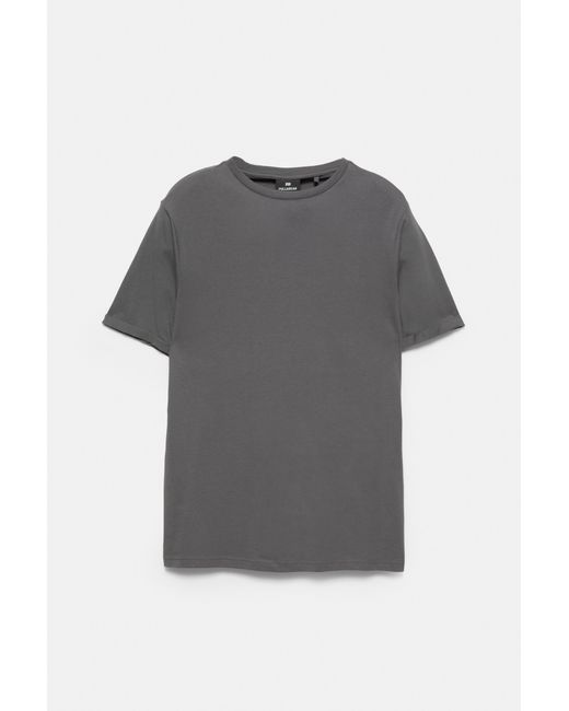 Pull&Bear Gray Muscle Fit T-Shirt for men