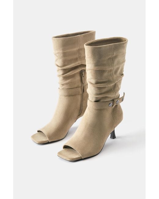 Bottines À Talon Ouvert Pull&Bear en coloris Natural