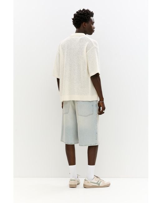 Pull&Bear White Skater Jorts for men