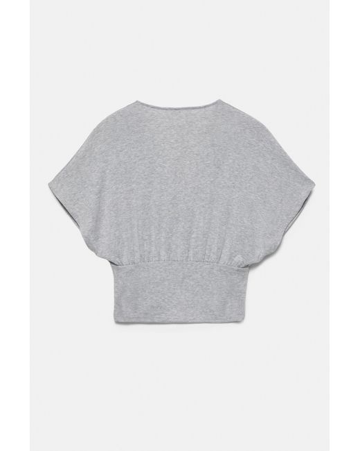 Pull&Bear Top Met V-Hals in het Gray