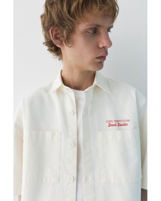 Pull&Bear Kurzarmhemd Stwd Studio in White für Herren