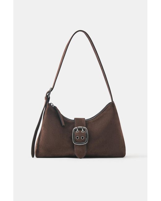 Pull&Bear Black Buckle Shoulder Bag