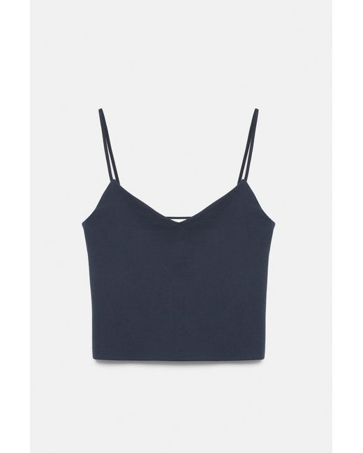 Pull&Bear Blue Thin Strap Top