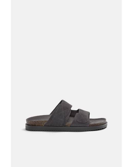 Pull&Bear White Leather Flat Sandals for men