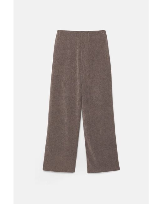 Pull&Bear Brown Crepe Straight Trousers
