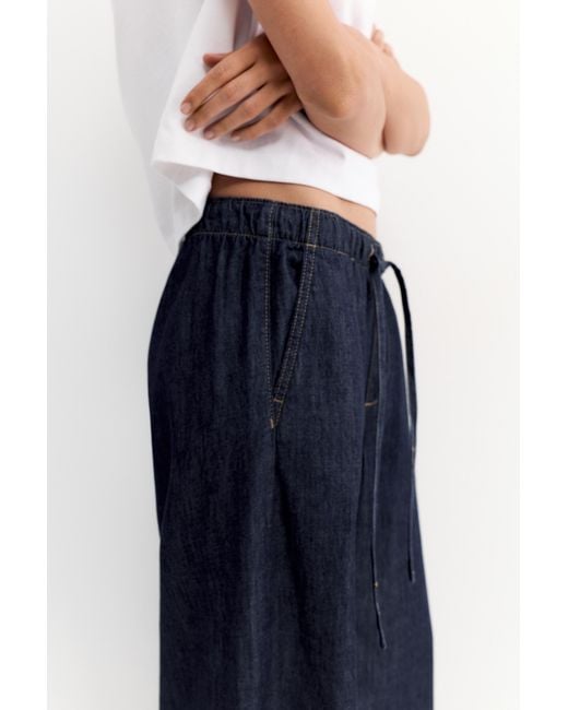 Pull&Bear Blue Low-Rise Jogger Jeans