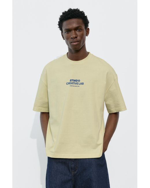 Pull&Bear Blue Stwd Creative Lab T-Shirt for men