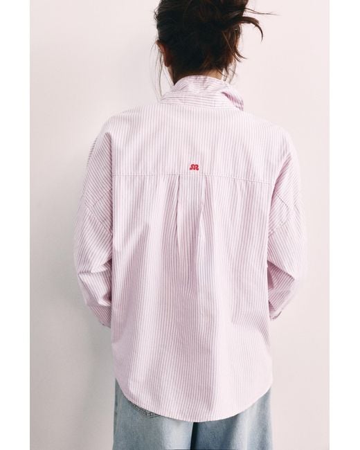 Chemise À Rayures Brodée Pull&Bear en coloris Pink