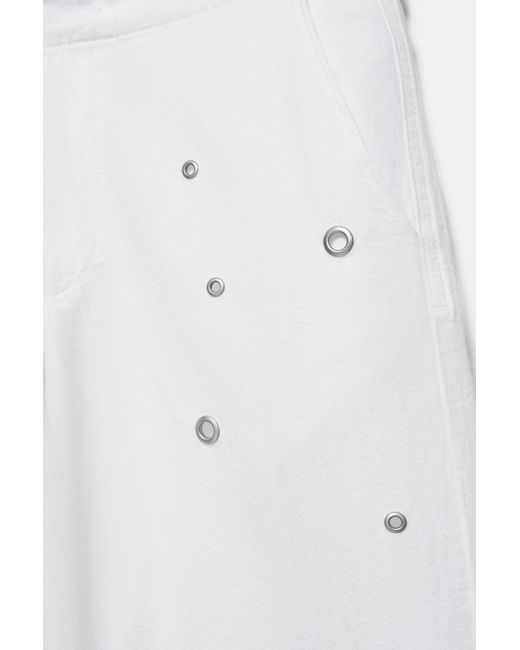 Pull&Bear Rechte Jeans Met Eyelets in het White