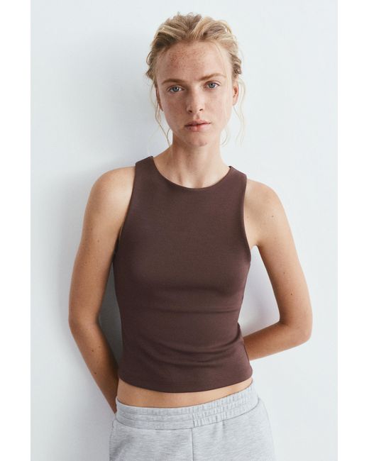 Pull&Bear Brown Soft-Touch Tank Top