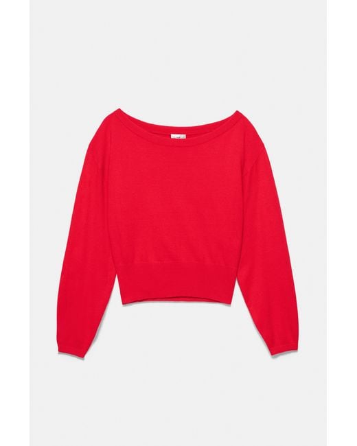 Pullover Con Collo Asimmetrico di Pull&Bear in Red