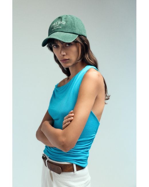 Pull&Bear Green Venice Beach Embroidered Cap