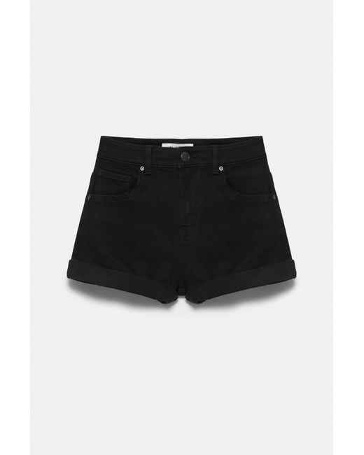 Pull&Bear White Mid-Waist Denim Shorts