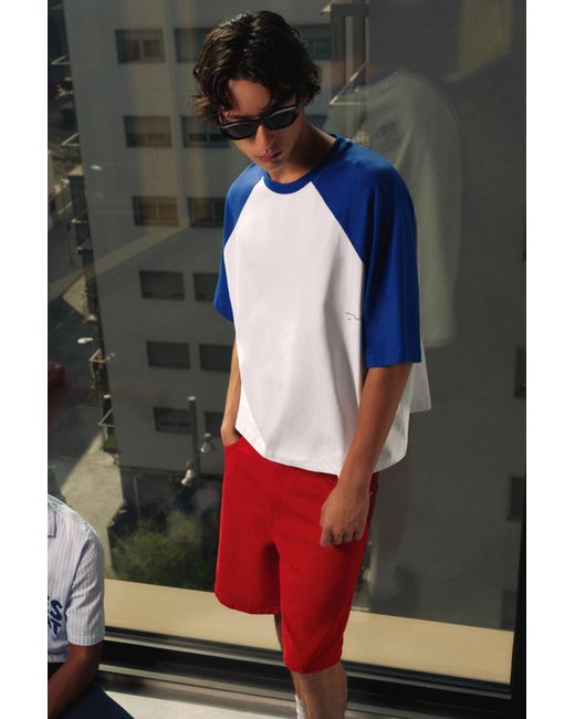 Pull&Bear Gray Baggy Denim Bermuda Shorts for men