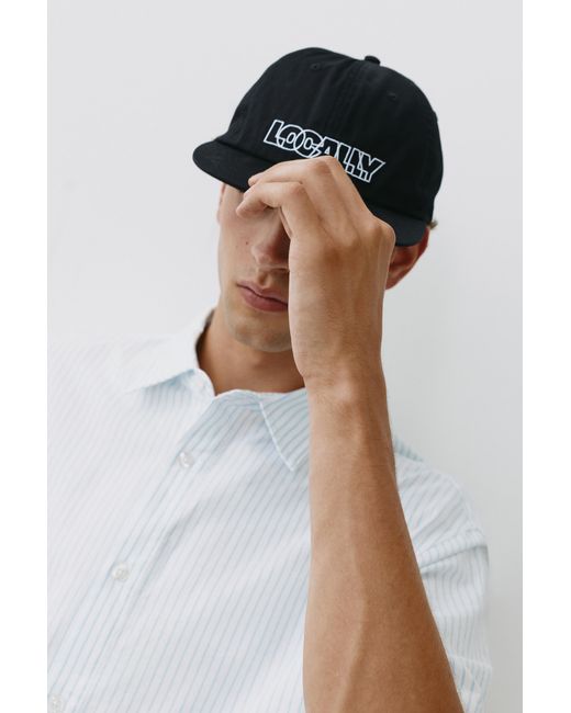 Pull&Bear Black Locally Embroidered Stwd Cap for men