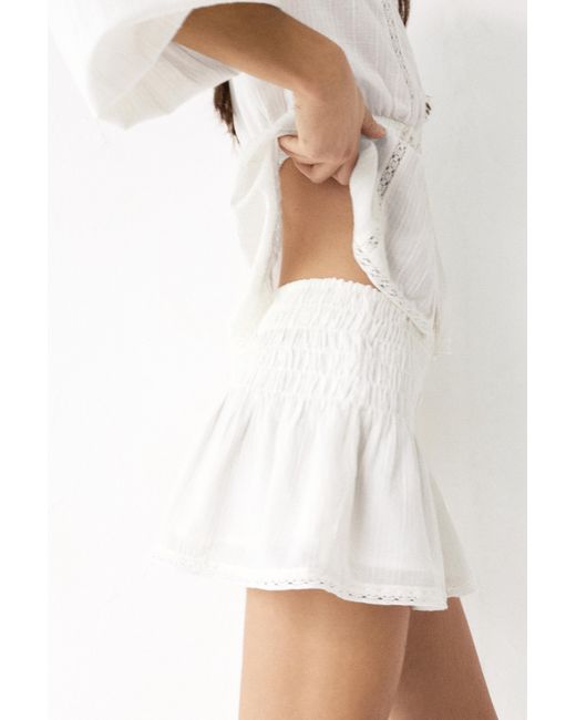 Pull&Bear Green Ruffled Skort