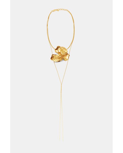 Collana Lariat Floreale di Pull&Bear in White