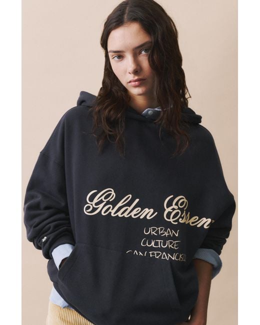 Pull&Bear Black Golden Essence Hoodie