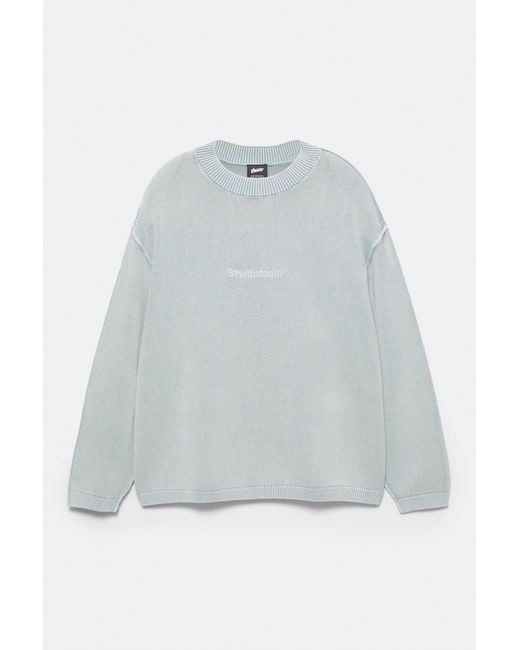 Pull&Bear White Stwd Studio Embroidered Jumper for men
