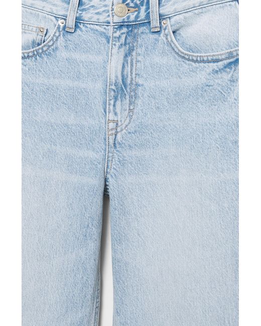 Jean Wide Straight Taille Haute Pull&Bear en coloris Blue