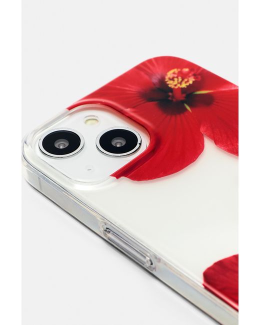 Pull&Bear Red Iphone-Hülle Hibiskusblüte