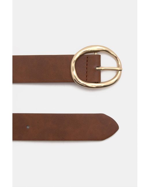 Pull&Bear Brown Belt With Oval Buckle