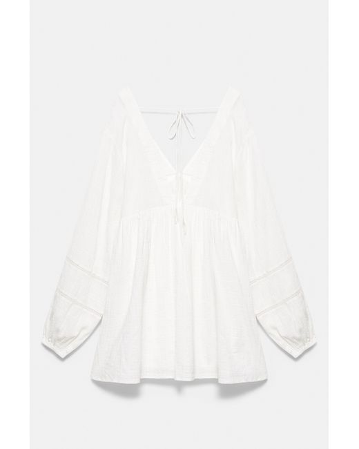 Pull&Bear Korte Witte Jurk in het Blue