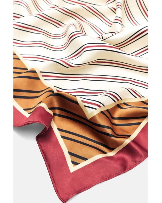 Pull&Bear White Striped Satin Scarf