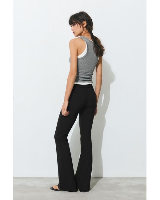 Pull&Bear Blue Mid-Rise Bootcut Trousers