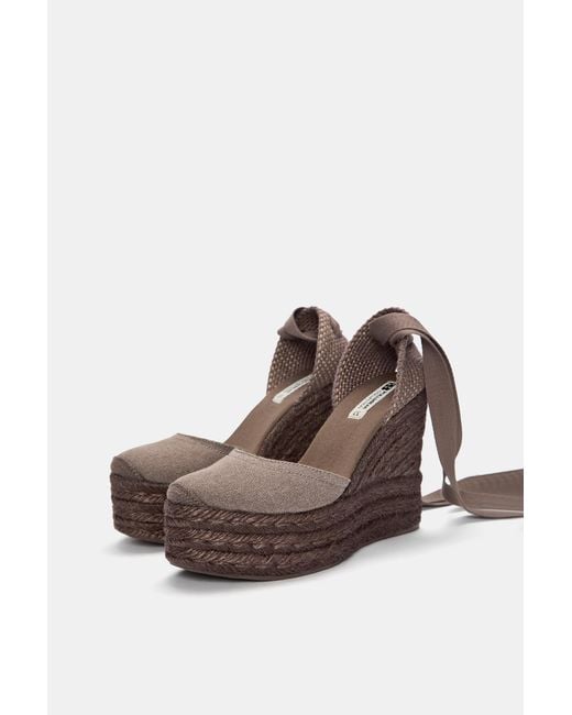 Pull&Bear Brown Keilabsatz-Espadrilles