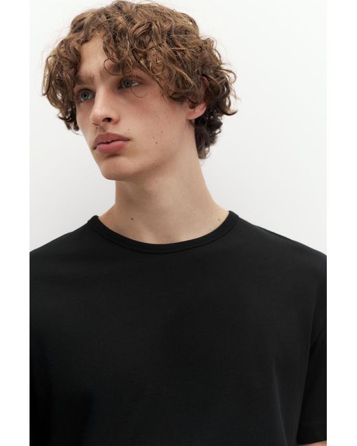 Pull&Bear Black Slim Fit Basic T-Shirt for men