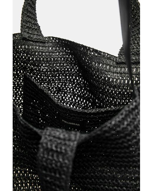 Pull&Bear Blue Woven Shopper Bag for men