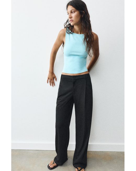 Pull&Bear Tanktop Met Boothals in het Blue